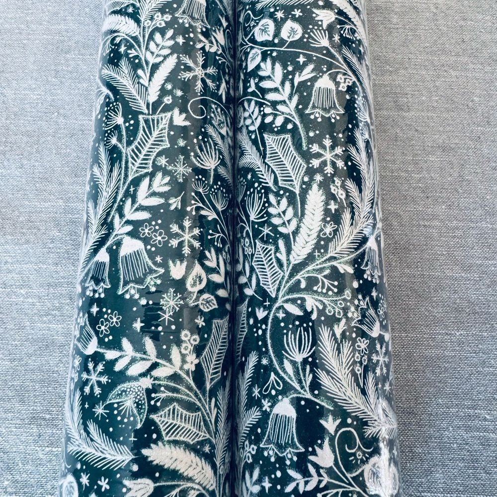 Punch Studio Glitter Green Heavyweight Christmas Gift Wrap Wrapping Paper Roll